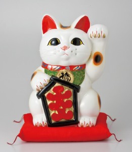 招き猫 大型 巨大/ 大入白猫8号（左手） /置物 贈り物 プレゼント 縁起物