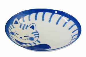 和食器 楕円皿 深皿 19.5cm/ ねこちぐらトラ 6.0楕円深皿 /猫 ネコ 可愛い 家庭用 和み 癒やし