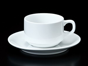 コーヒーカップ ソーサー/ スタック兼用コーヒーカップ＆ソーサーD.C /碗皿 業務用 ホテル レストラン ホワイト シンプル