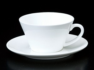 コーヒーカップ ソーサー/ シャンテ V型スープカップ＆ソーサー /碗皿 業務用 ホテル レストラン ホワイト シンプル
