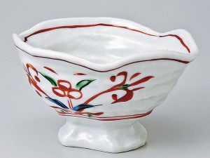 和食器 中鉢/ 赤絵万暦変型高台鉢 /陶器 業務用 家庭用 Medium Sized Bowl