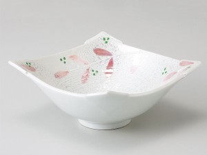 和食器 中鉢/ 花絵ラスター菱形鉢 /陶器 業務用 家庭用 Medium Sized Bowl