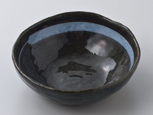 和食器 中鉢/ 黒化粧青帯5.0鉢 /陶器 業務用 家庭用 Medium Sized Bowl