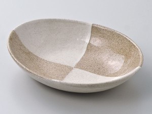 和食器 中鉢/ 唐津化粧楕円フルーツ鉢 /陶器 業務用 家庭用 Medium Sized Bowl