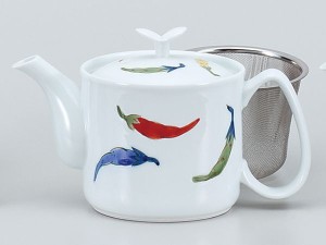 土瓶 どびん 急須 業務用 家庭用/ 色絵からし軽々ポット（U） /お茶 日本茶 緑茶 ほうじ茶 玄米茶 業務用 公民館