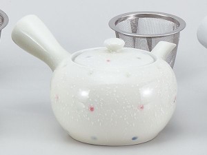 土瓶 どびん 急須 業務用 家庭用/ 三色水玉 急須 アミ付 /お茶 日本茶 緑茶 ほうじ茶 玄米茶 業務用 公民館