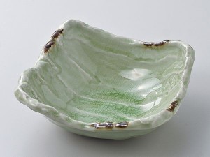 和食器 中鉢/ 笹みどり荒ソギ14cm小鉢 /陶器 業務用 家庭用 Medium Sized Bowl