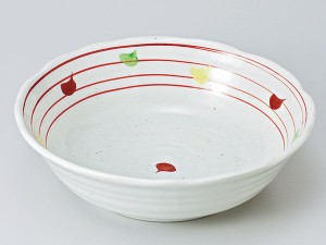 和食器 多用鉢/ 粉引赤絵千鳥7.0鉢 /大鉢 中鉢 盛り鉢 盛り皿 おしゃれ 業務用 Versatile Shallow Bowl