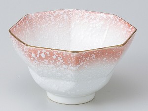 和食器 中鉢/ ピンク吹き八角向付 /陶器 業務用 家庭用 Medium Sized Bowl