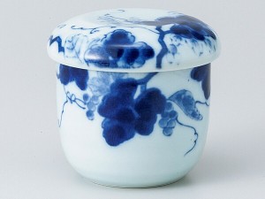 茶碗蒸し 陶器/ 藍染ぶどう むし碗 /蒸し碗 ちゃわんむし碗 業務用