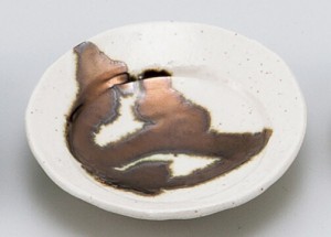 和食器 小皿 おしゃれ/ 金彩粉引き丸9.5皿 /陶器 業務用 家庭用 small plate