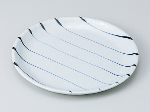 和食器 和皿 小皿 大皿 中皿/ ストライプ7.0皿 /おしゃれ 陶器 業務用 家庭用 Japanese Plate