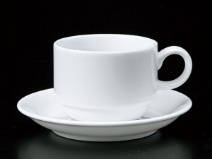 コーヒーカップ ソーサー/ エリー200スタックコーヒーカップ＆ソーサー /碗皿 業務用 ホテル レストラン ホワイト シンプル