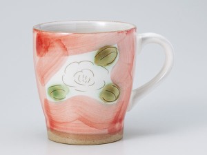 マグカップ おしゃれ/ ダミピンク椿マグ /業務用 家庭用 コーヒー カフェ ギフト プレゼント 贈り物