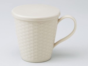 コーヒー カップ コップ会津漆器/ レンジカゴメ蓋付マグカップ 渕ピンク /和食器