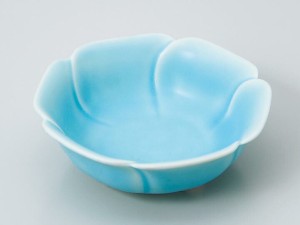 和食器 小付 珍味 小鉢/ 花芙蓉 水色 浅鉢 /陶器 業務用 家庭用 Small Appetizer Bowl