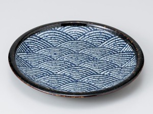 和食器 和皿 小皿 大皿 中皿/ 青海波括り手8.0皿 /おしゃれ 陶器 業務用 家庭用 Japanese Plate
