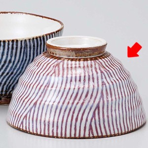 茶碗/ まがり十草茶碗 赤 /業務用 家庭用 Rice bowl