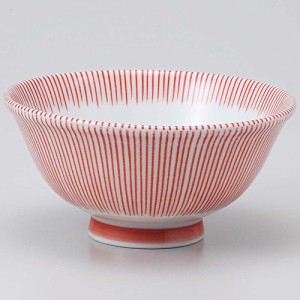 茶碗/ 内外京十草赤 軽量反茶碗 /業務用 家庭用 Rice bowl