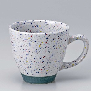 マグカップ 陶器 カラフル ドット/ 5色ドットマグ青 /コーヒー ホットミルク ココア 贈り物 プレゼント