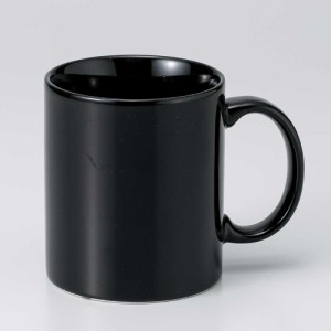 マグカップ シンプル ブラック 黒色/ 中マグ 艶黒 /コーヒー ホットミルク ココア 贈り物 プレゼント