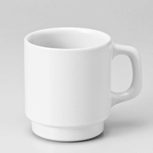 マグカップ シンプル ホワイト/ ヒューマンスタックマグ 乳白 /コーヒー ホットミルク ココア 贈り物 プレゼント