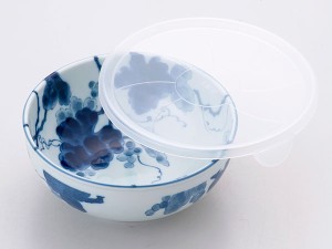 レンジパック 食器 蓋付き フタ付き 中 鉢 ボウル/ ノンラップ中鉢 藍染ぶどう /保存 鉢 うつわ 漬物 作り置き 常備菜 日本製 和食器 お