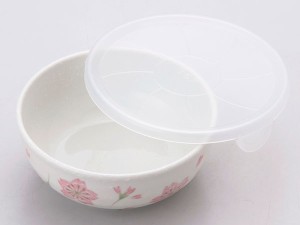 レンジパック 食器 蓋付き フタ付き 中 鉢 ボウル/ ノンラップ中鉢 桜 /保存 鉢 うつわ 漬物 作り置き 常備菜 日本製 和食器 おしゃれ