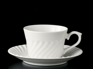コーヒーカップ ソーサー/ 596 ティーカップ＆ソーサー /碗皿 業務用 ホテル レストラン ホワイト シンプル