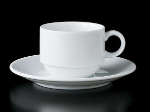 コーヒーカップ ソーサー/ 9205スタックコーヒーカップ＆ソーサー /碗皿 業務用 ホテル レストラン ホワイト シンプル