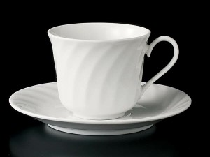 コーヒーカップ ソーサー/ NBネジリコーヒーカップ＆ソーサー /碗皿 業務用 ホテル レストラン ホワイト シンプル