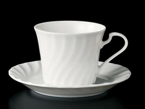 コーヒーカップ ソーサー/ NBネジリコーヒーカップ＆ソーサー /碗皿 業務用 ホテル レストラン ホワイト シンプル