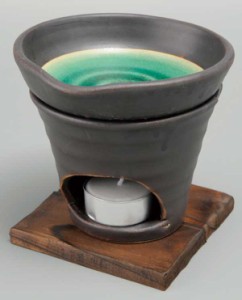 黒釉茶香炉（緑）
