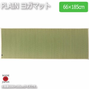 PLAIN ヨガマット 66×185cm　(ラグマット ラグ カーペット ヨガマット インテリア 畳 癒し効果 い草 和風 抗菌 防臭 国産 裏面 TPE グリ