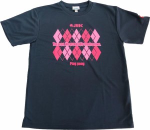 JUIC ジュイック 卓球 男女兼用 アーガイルT 22 ネイビー/ピンク Tシャツ(5498-np)