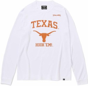 スポルディング バスケットボール ロングスリーブTシャツ テキサス ロゴ HOOK’EM 23FW ホワイト Tシャツ(smt23132tx-2000)