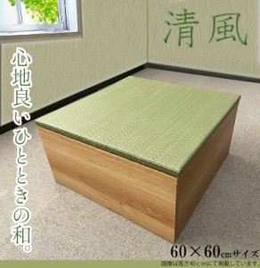 畳収納 畳 ユニット 完成品 収納 緑茶カテキン＋い草 60×60 高さ30ｃｍNA 日本製 清風 収納付き 高床式ユニット畳 い草 収納 デザイン畳