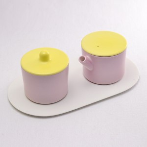 S＆B Milk Can ＆ Sugar Can ＆ Platter Set Light Yellow／Light pink ( 1616 / arita japan 母の日 早割 プレゼント 初任給 ガラス )