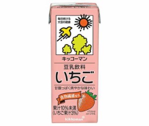 キッコーマン 豆乳飲料 いちご 200ml紙パック×18本入×(2ケース)｜ 送料無料