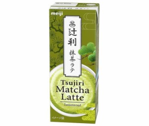 【送料無料・メーカー/問屋直送品・代引不可】明治 辻利 抹茶ラテ 200ml紙パック×24本入×(2ケース)