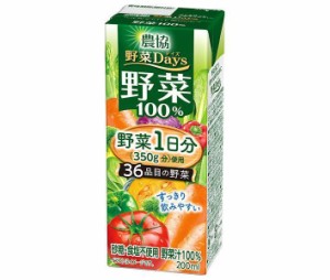 雪印メグミルク 農協 野菜Days 野菜100% 200ml紙パック×24本入×(2ケース)｜ 送料無料