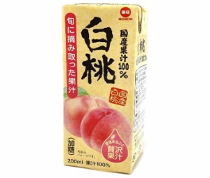 毎日牛乳 国産果汁100% 白桃 200ml紙パック×24本入×(2ケース)｜ 送料無料