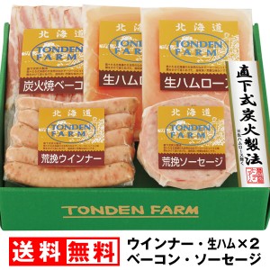 お中元 早割 送料無料 ハム トンデンファーム ギフト セット 北海道 ウィンナー ソーセージ ベーコン 生ハム あらびき 粗挽 荒挽 豚肉 ロ