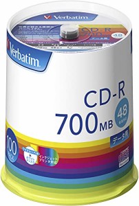 バーベイタムジャパン(Verbatim Japan) 1回記録用 CD-R 700MB 100枚 ホワイトプリンタブル 48倍速 SR80FP100V