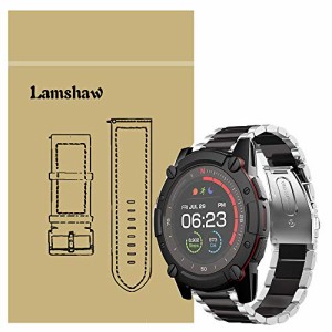 PowerWatch 2 バンド， Lamshaw ステンレス メタル ベルト 交換バンド 対応 PowerWatch 2 スマートウォッチ (シルバ