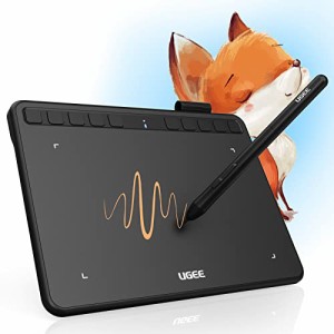 UGEE S640 ペンタブレット、ポータブル・デジタル描画タブレット、超薄型、デジタルアートパッド、傾き検知機能、カスタマイズなエクスプ