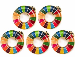 【国連本部公式最新仕様】SDGs バッジ 20mm 金色丸み仕上げ【5個】 sdgsバッチ ピンバッチ SDGs 帽子 バッグにも最適 かわいい 留め