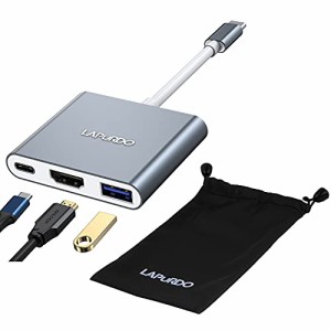 USB C HDMI変換アダプター LAPURDO ラプッド USB C ハブ 3-in-1 USB Type C ハブ【HDMI +USB3.0+ 