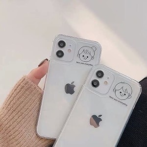 saymi iPhoneケース 韓国 カップル クリア 透明 かわいい キャラクター iphoneカバー 携帯ケース 携帯カバー スマホケース スマホ