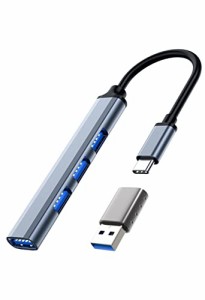 USB C ハブ 4ポート Type C USB3.1 USB C-A変換アダプタ付き 【スリム設計・軽量】 PS4 PS5 MacBook Air 